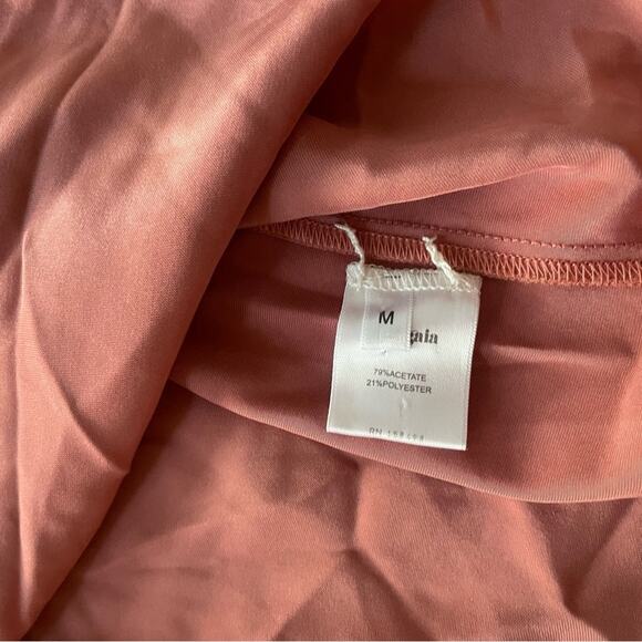 cult gaia yoona chain link gold hardware satin long sleeve blouse top medium - Picture 6 of 11